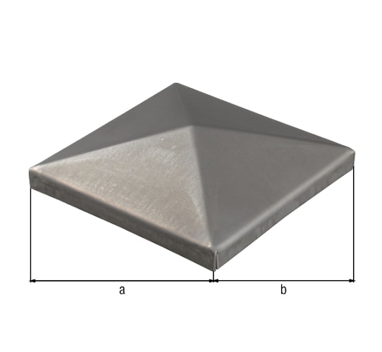 Alberts® Pfostenkappe,für Metallpfosten,Stahl roh,zum Anschweißen,LxB 150x150 mm