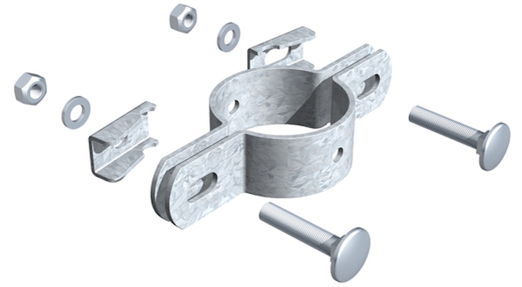 Alberts® Doppelschelle, feuerverzinkt, für Pfosten ⌀34 mm 563387