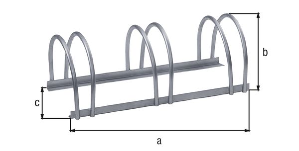 Alberts® Mehrfach-Fahrradständer freist., fvz, Einstellplätze 4, LxT 1000x300 mm 698294