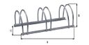 Vorschaubild Alberts® Mehrfach-Fahrradständer freist., fvz, Einstellplätze 4, LxT 1000x300 mm 698294