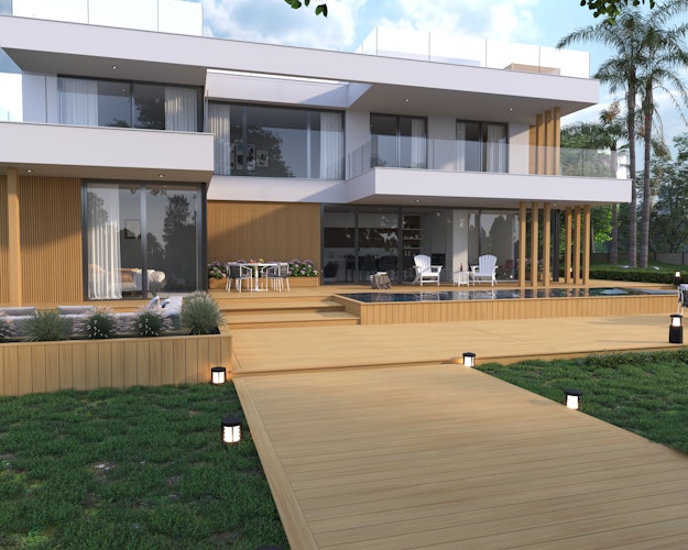 NewTechWood Deluxe WPC-Terrassendiele Hohlkammer Red Cedar  23 x 138 mm