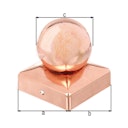 Vorschaubild Alberts® Pfostenkappe,für Holzpfosten,mit Kugel,Kupfer zaponiert,LxB 70x70mm,Kugel ⌀60mm 