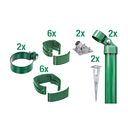 Vorschaubild Alberts® Fix-Clip PRO® Zaunanschluss-Set zweiseitig mit Bodenhülse für Pfosten  Ø 60 mm