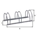 Vorschaubild Alberts® Mehrfach-Fahrradständer freist., fvz, Einstellplätze 3, LxT 700x300 mm 698287