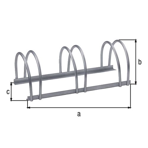 Alberts® Mehrfach-Fahrradständer freist., fvz, Einstellplätze 3, LxT 700x300 mm 698287