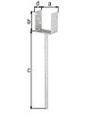 Vorschaubild Alberts® U-Pfostenträger 100x60x4mm Betonanker XL Riffelstahl für verschiedene Pfostenstärken