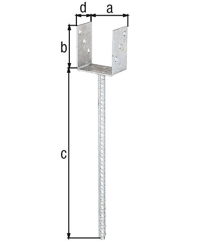 Alberts® U-Pfostenträger 100x60x4mm Betonanker XL Riffelstahl für verschiedene Pfostenstärken