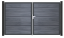 Vorschaubild GroJa Solid Grande Premium Tor 2-flügelig 3000 x 1800 mm, Alu-Rahmen Anthrazit DB 703