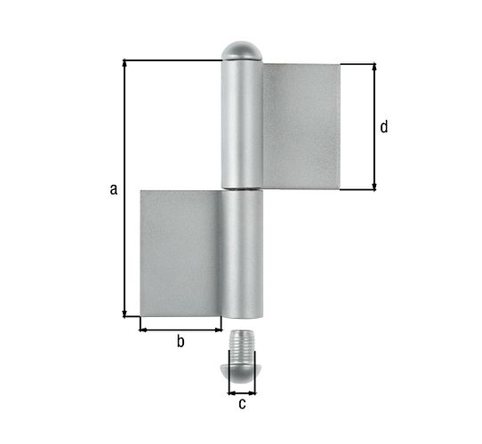 Alberts® Konstruktionsband Typ KO4,zweit.,VA,z.Anschweißen,Höhe 80mm