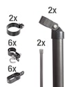 Vorschaubild Alberts® Zaunanschluss-Set Wellengittertore,2-seitig,anthr.-met.,m.Bodenh.f⌀60/1250mm 634414