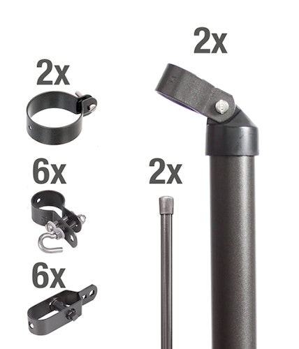 Alberts® Zaunanschluss-Set Wellengittertore,2-seitig,anthr.-met.,m.Bodenh.f⌀60/1250mm 634414