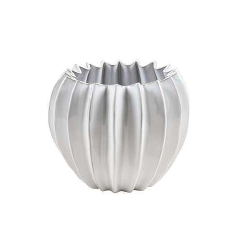 Wikholm form Design Pflanzgefäß / Blumentopf 2er Set Keramik weiß  ⌀ 15 x H 18 cm;  18 x H 22 cm