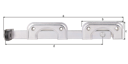 Vorschaubild Alberts® Doppeltorüberwurf,für schmale Rahmenhölzer, galvanisch verzinkt dickschichtpassiviert, Gesamtlänge 335mm 209803