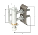 Vorschaubild Alberts® Torband f.180°Öffnung,Ebenen verstellb.,feuervz.,z.Anschw.,M16,Belast.max.300kg 