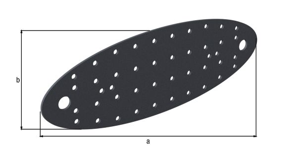 Alberts® Lochplatte Ovado verz.,graphitgrau beschichtet 240 x 80 mm 