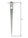 Vorschaubild Alberts® Einschlag-Bodenhülse f.Stahlrohr-Zaunpf.,feuerverz.,Länge750mm,für Pfosten⌀38mm 658670