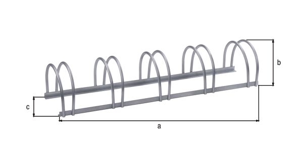 Alberts® Mehrfach-Fahrradständer freist., fvz, Einstellplätze 5, LxT 1300x300 mm 698300