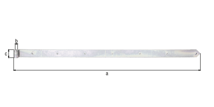Alberts® Ladenband, gerade, Abschluss abgerundet, galvanisch verzinkt, dickschichtpassiviert, LxB1382x60 mm, Rolle ⌀20 mm 312497