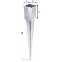 Vorschaubild Alberts® Einschlaghülse 750mm für verschiedene Pfostenstärken
