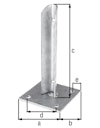 Vorschaubild Alberts® Pfostenträgen für Zaunpfosten Ø38 mm