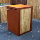 Vorschaubild BambusBASIS Mülltonnenbox Cortenstahl für 240 l-Tonne  -  1-/2-/3-er Box