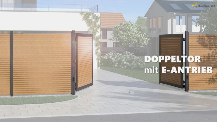 TraumGarten SYSTEM / DESIGN Alu Doppeltor auf Maß mit E-Antrieb TraumGarten SYSTEM / DESIGN Alu Doppeltor auf Maß mit E-Antrieb